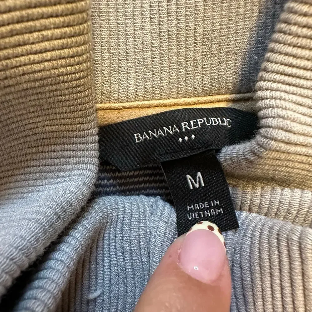 BANANA REPUBLIC Men's Knit Full Zip Jacket Size M In Grey